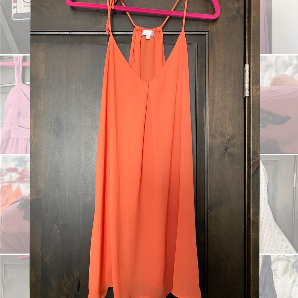 GAME DAY!! Orange mini dress w/adjustable straps